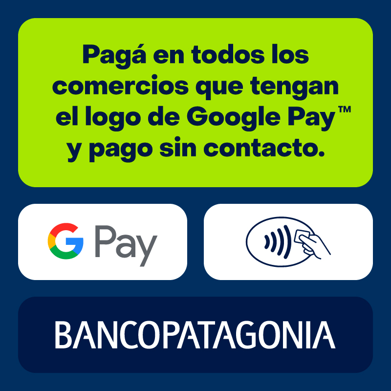 Pagá en todos los comercios que tengan el logo de Google Pay y pago sin contacto